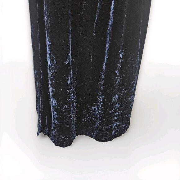 Vtg 90's Women's Velvet Maxi Skirt Navy Blue Small Whimsigoth Gothic Flowy Fairy - Picture 4 of 8